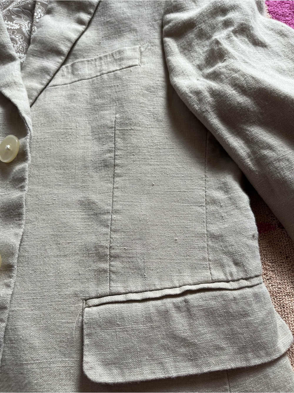 Lauren Ralph Lauren Boys 100% Linen Wheat Color Two Button Blazer - Picture 5 of 8